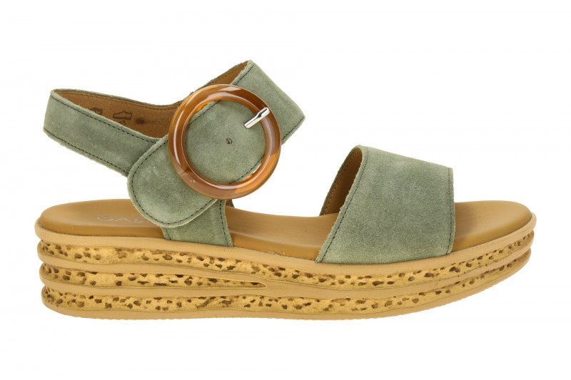 Gabor Sandalen grün Velour Kork 84.550.19