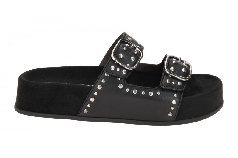 Paul Green Plateau Pantolette schwarz Nieten 6168