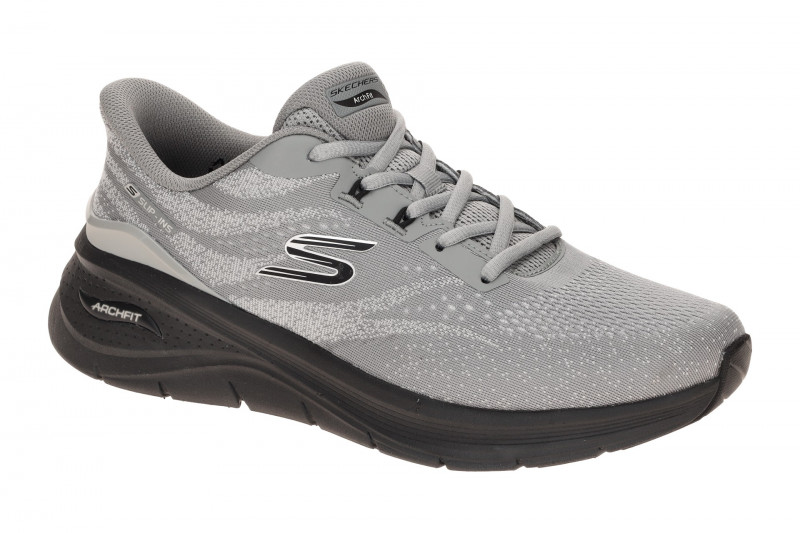 Skechers Arch Fit Herren Schuhe grau schwarz Slip Ins 233400