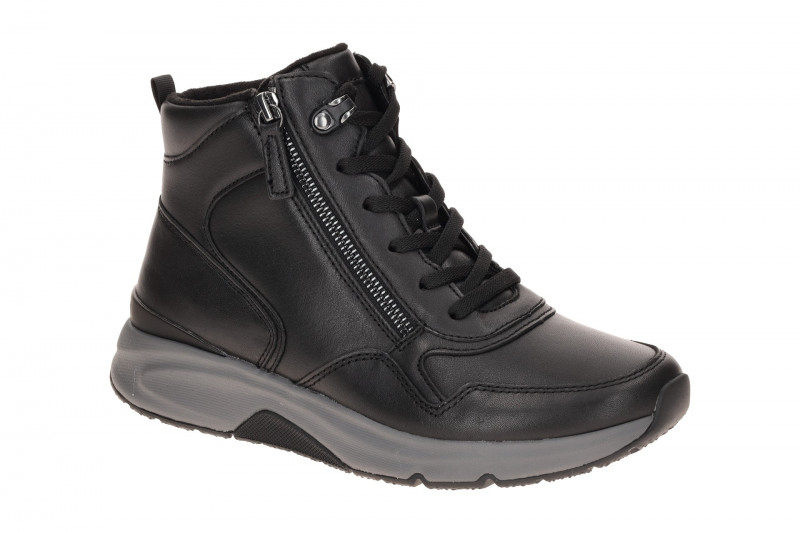 Gabor RollingSoft Mid-Sneakers Stiefel schwarz Glattleder 0803.03.004
