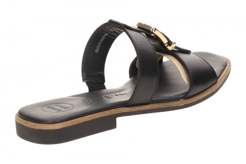 Paul Green Pantolette schwarz Schnallen-T-Steg 6188