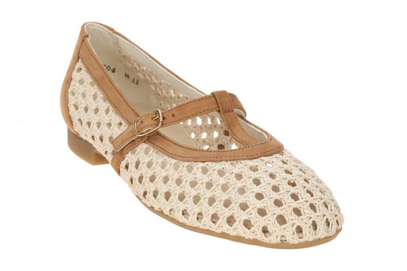 Paul Green Mary Jane Ballerinas beige geflochten 1143