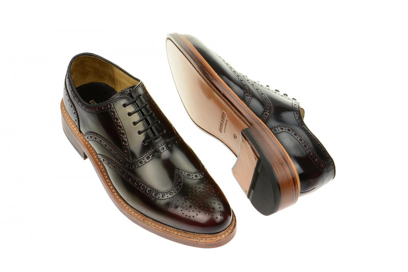 Gordon & Bros Levet Schuhe schwarz rot Rahmengenäht 2506