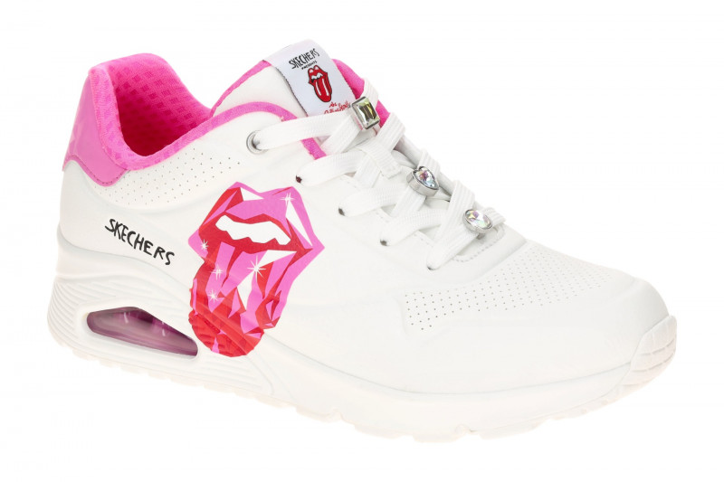 Skechers Uno Schuhe weiß pink Rolling Stones 190004