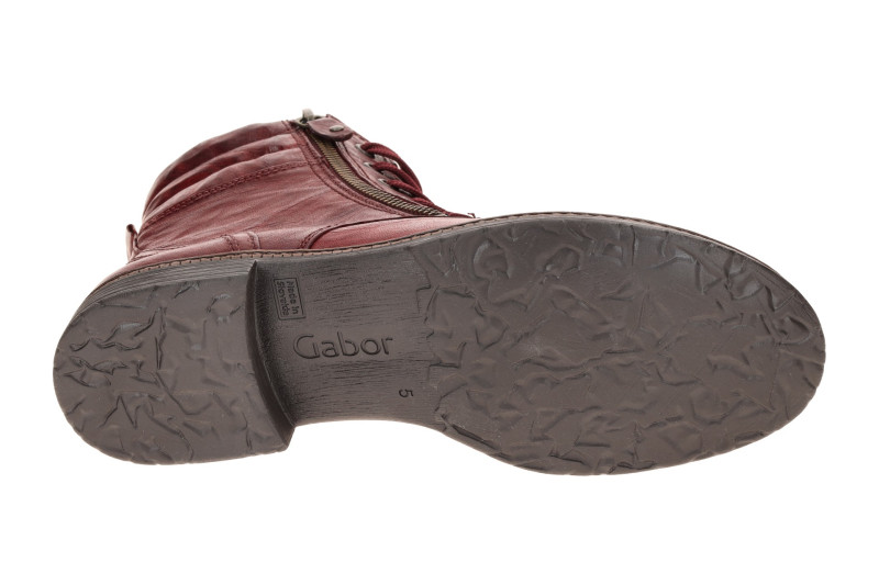 Gabor Fashion Stiefelette rot Glattleder Used Look 8023.02.004