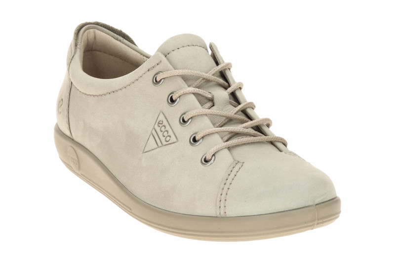 Ecco Soft 2 Schuhe grau Nubuck Schnürer 206503