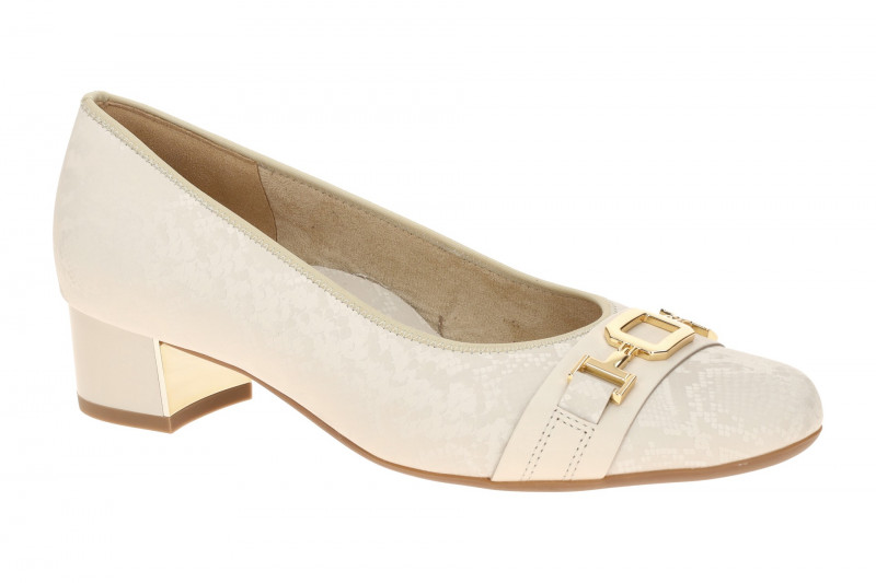 ARA Nizza Pumps creme weiß Schlange H-Weite 12-35832