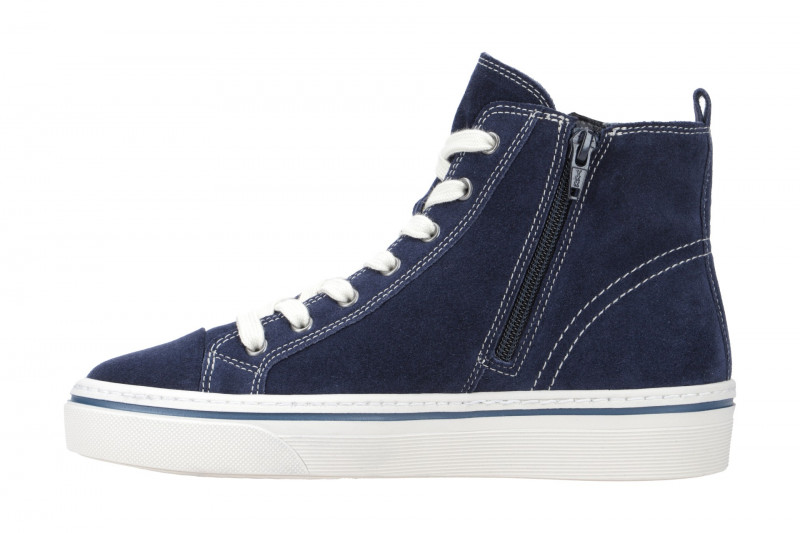 Gabor Mid Sneakers Stiefelette blau Velour 43.160.16