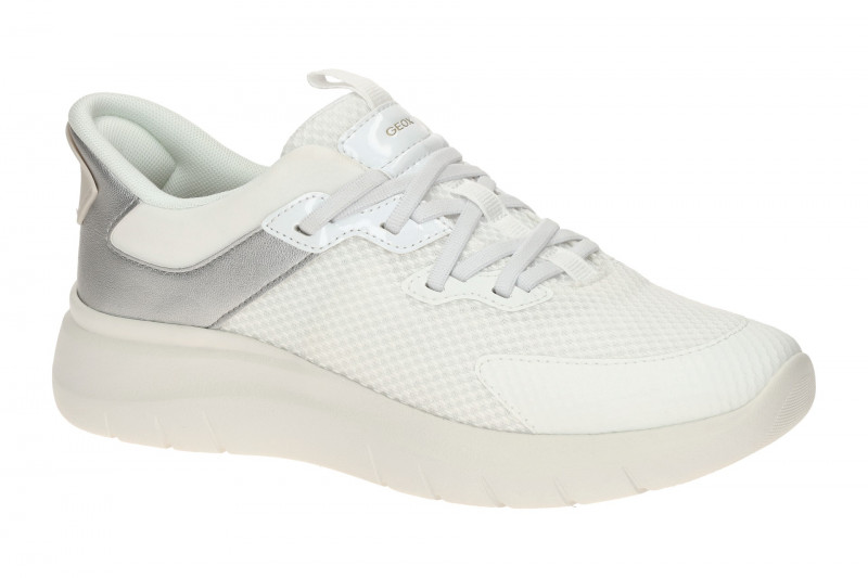 Geox Plummery Schuhe Slipper weiß silber Damen FASTin D670JB