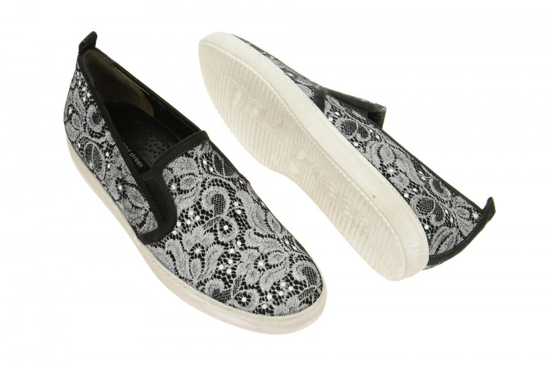 Paul Green Schuhe schwarz weiß spitze 4244