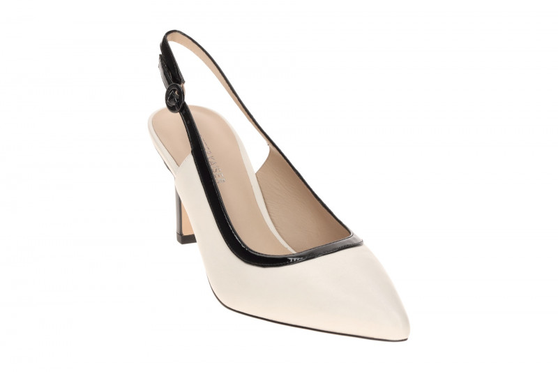 Peter Kaiser Sling Pumps weiß schwarz Lack 79640