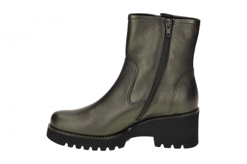 Gabor Comfort Stiefelette grün matt metallic Biker Stil 56.622.84