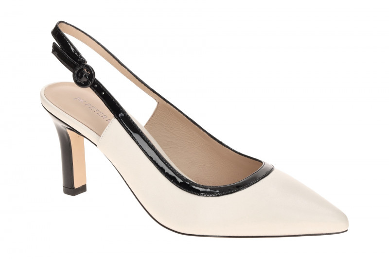 Peter Kaiser Sling Pumps weiß schwarz Lack 79640