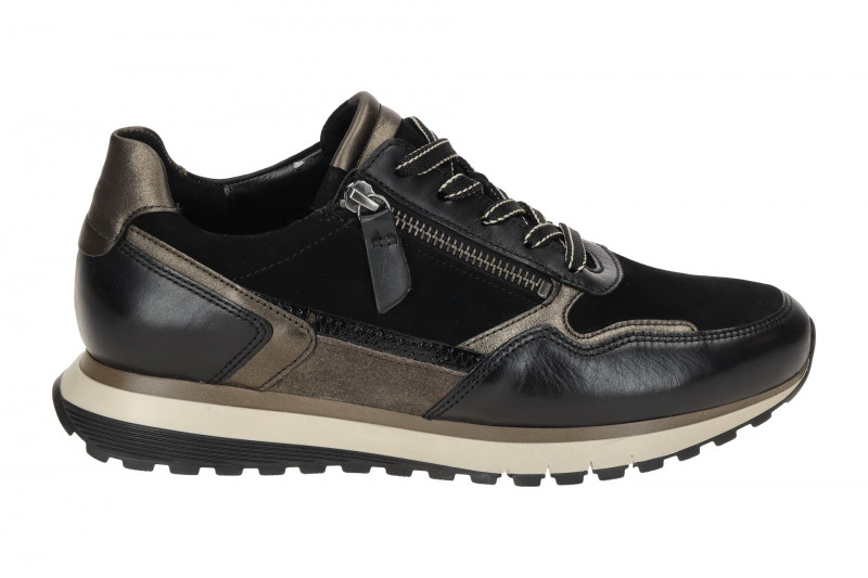 Gabor comfort Sneaker Schuhe schwarz grau met. H-Weite 76.378.37