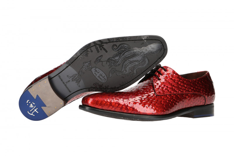 Floris van Bommel Schuhe rot Lack 18123