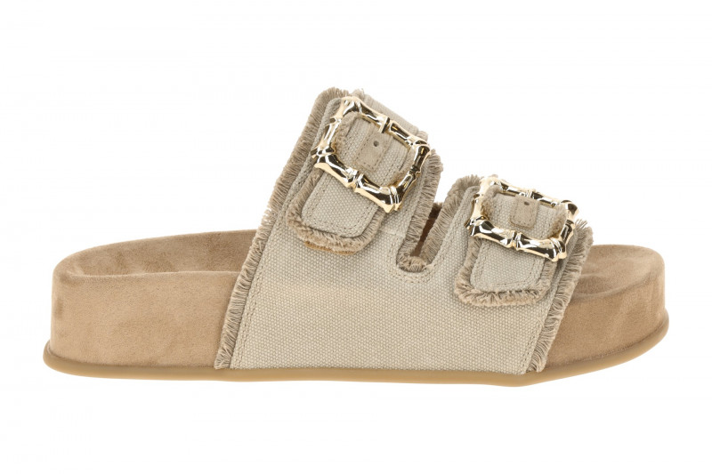 Paul Green Plateau Pantolette grau grain Antik Look 6221