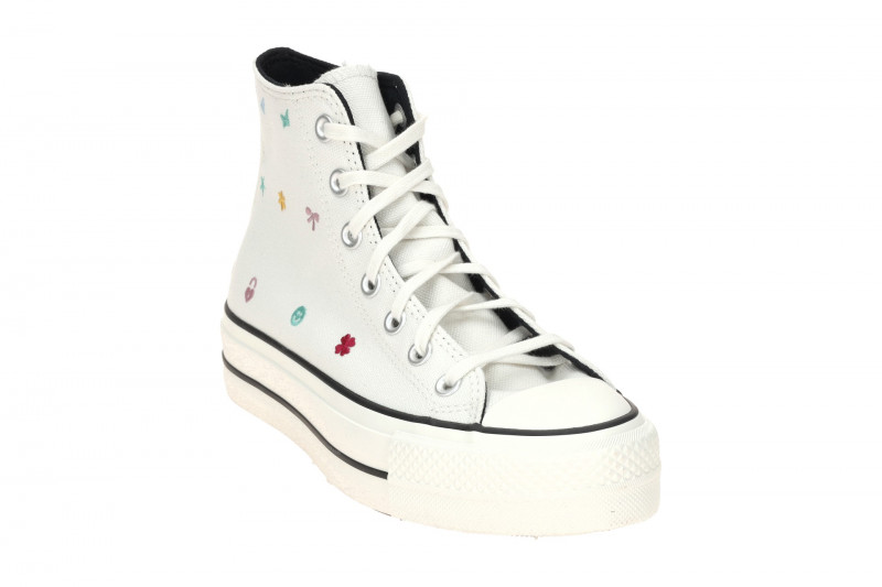Converse Schuhe Chuck Taylor All Star Plateau weiß Lift Hi Stickerei