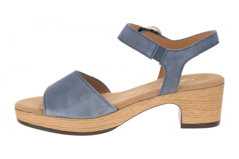 Gabor Plateau Sandalette jeans blau Velour 82.071.26
