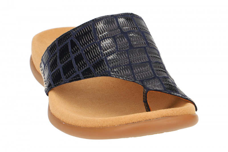 Gabor Zehentrenner Pantolette blau Lack