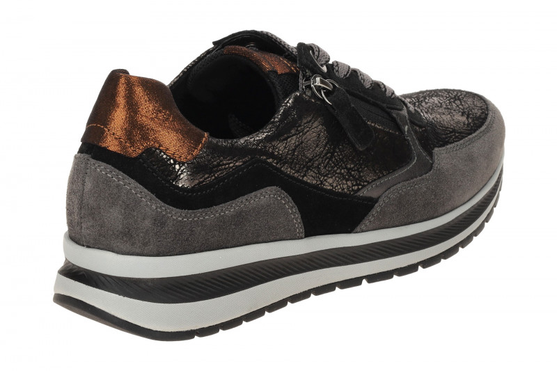 Gabor comfort Sneaker Schuhe grau schwarz metallic 76.318.67