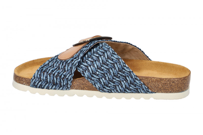 Gabor Pantolette blau Bast braun Nappa 83.032.46