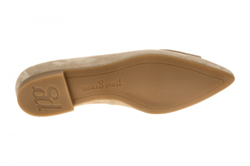 Paul Green Ballerinas taupe braun Leder-Kappe 3792