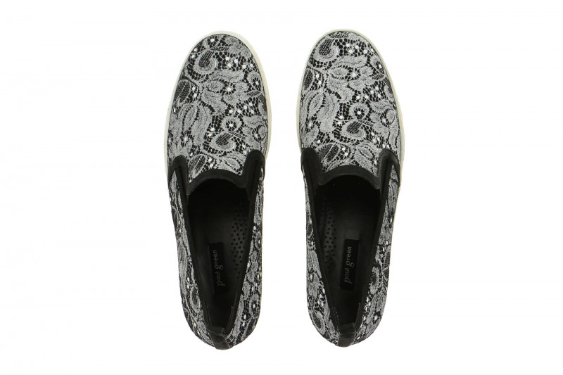 Paul Green Schuhe schwarz weiß spitze 4244