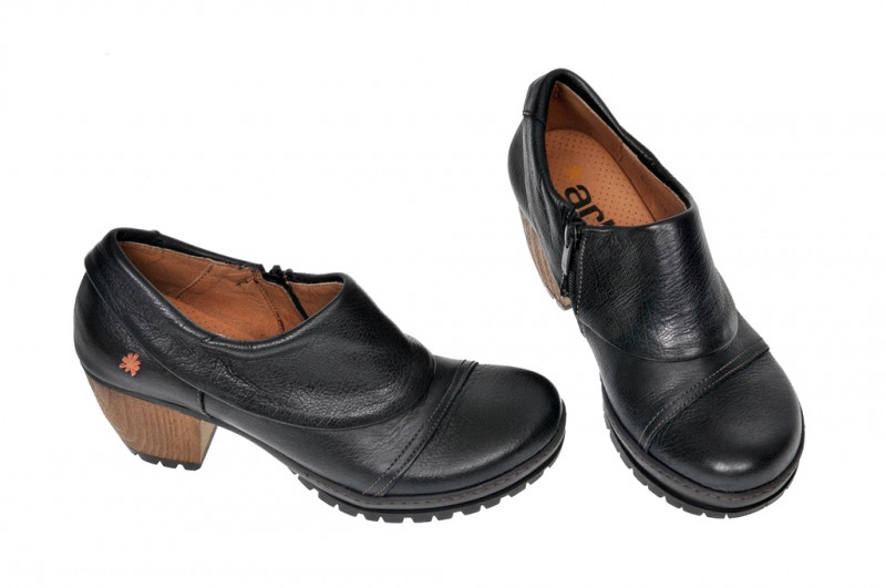 art Schuhe Oslo in gaucho schwarz Slipper mit Lederfutter 0501