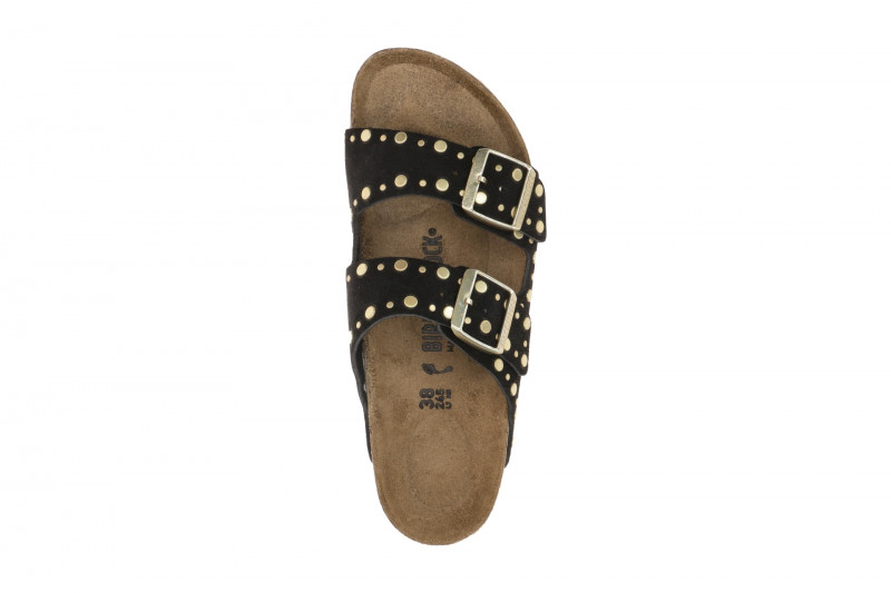 Birkenstock Arizona Rivet Border Pantolette schwarz SCHMAL 1030348