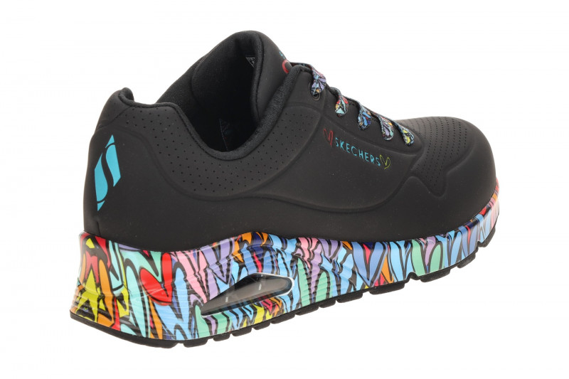 Skechers Uno Schuhe schwarz Lovewall bunt 177918