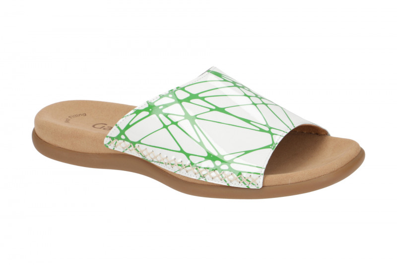Gabor Pantolette weiß grün Lack 63.705.02