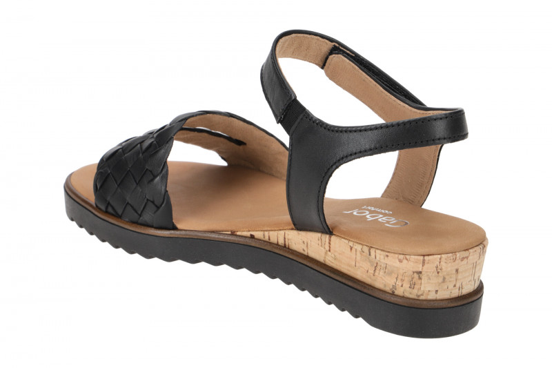 Gabor Comfort Sandale schwarz Flecht 82.759.27