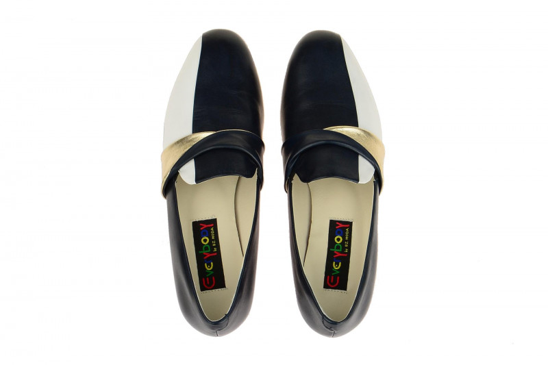 Everybody Schuhe Slipper blau weiß