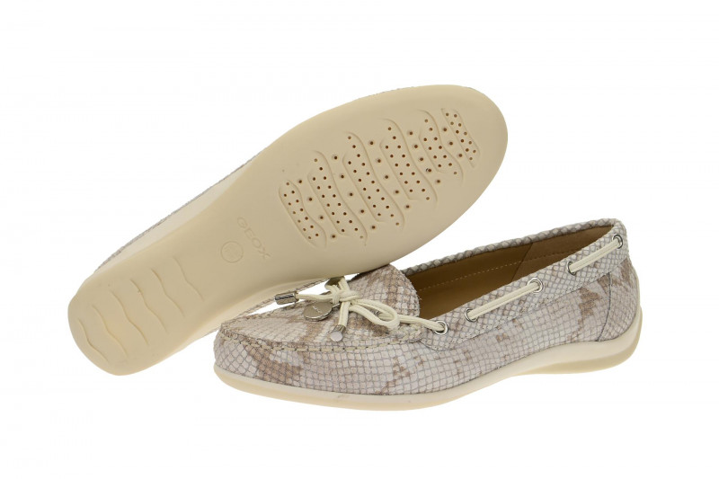 Geox Mokassin Yuki Slipper weiß pyton D3255A