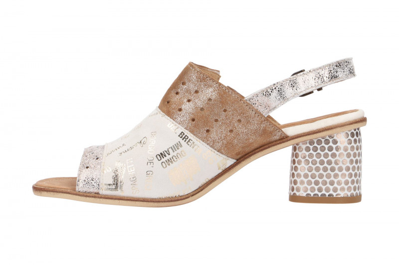 Charme Sandale weiß braun 0482R - Gr 40