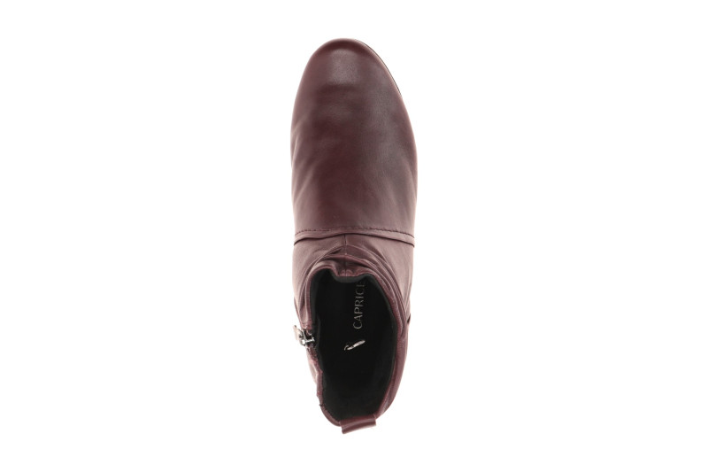 Caprice Stiefelette Ankle Boot rot bordo gerafft 25358