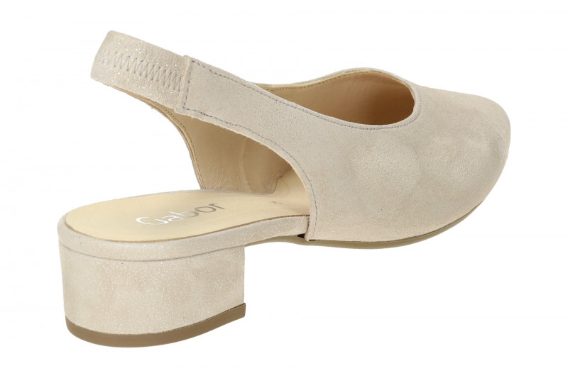 Gabor Sling Pumps beige Velour Glitzer 41.520.62