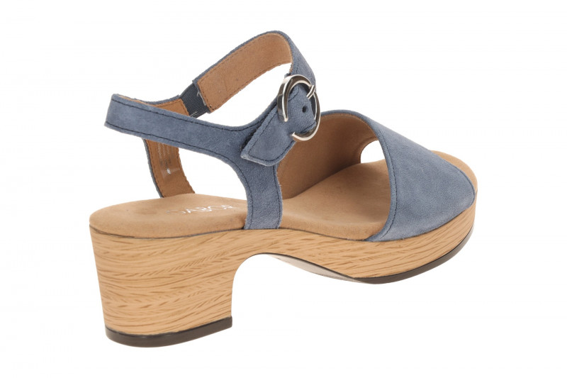 Gabor Plateau Sandalette jeans blau Velour 82.071.26