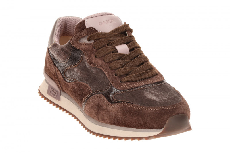 Gabor Schuhe Retro Sneakers braun Velour Samt 6002.03.003