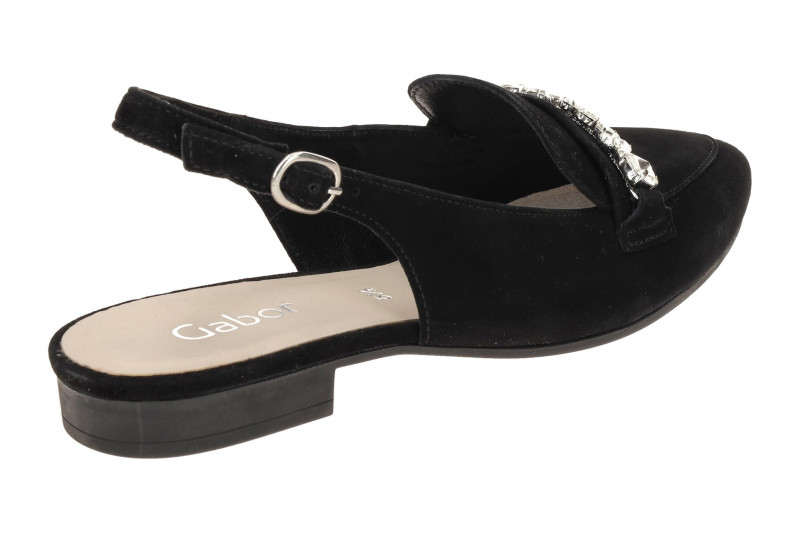Gabor Sling Pumps schwarz Samt Kristall 61.531.17