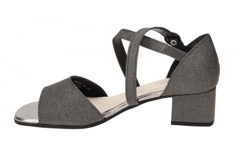 Gabor Kreuz Riemchen Sandalette grau Schimmer 41.760.69