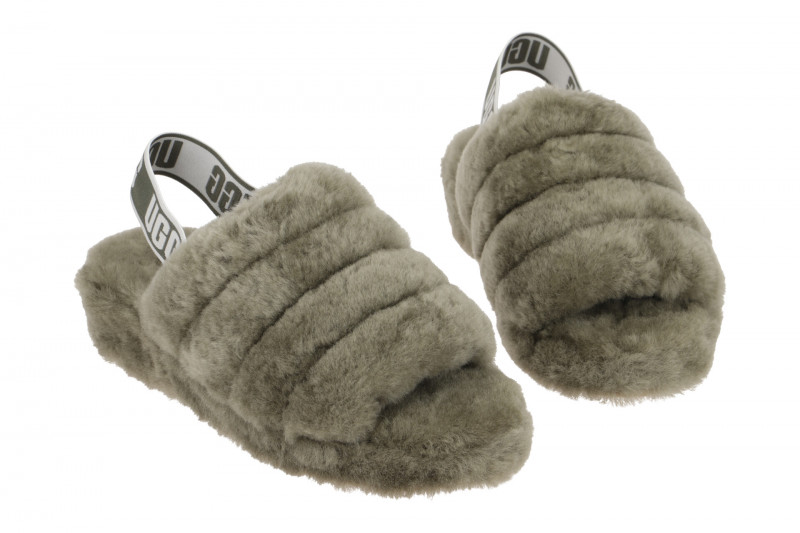 UGG Fluff Yeah Slide Hausschuhe grün