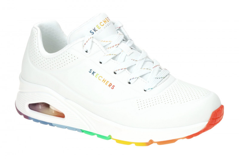 Skechers Uno Schuhe weiß Regenbogen Vegan 155133