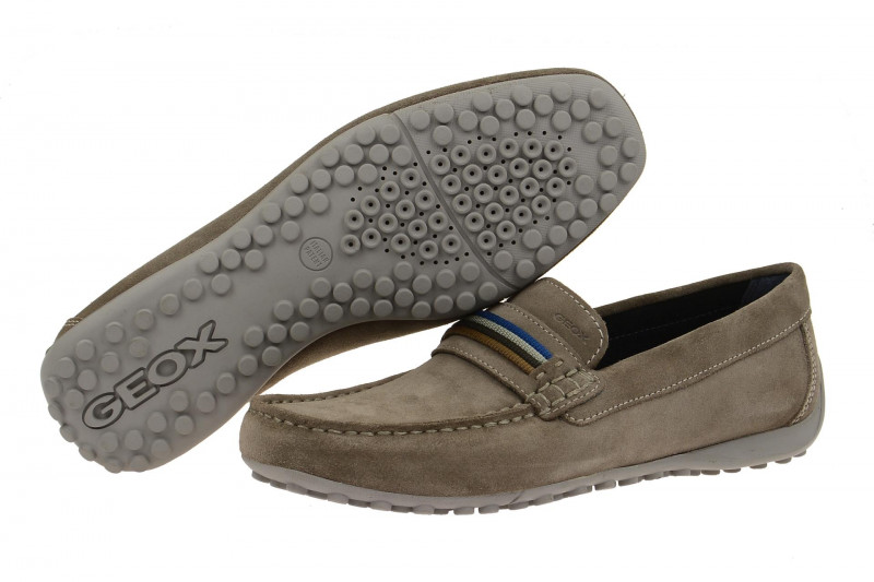 Geox Snake Mokassin Schuhe grau taupe U7207F
