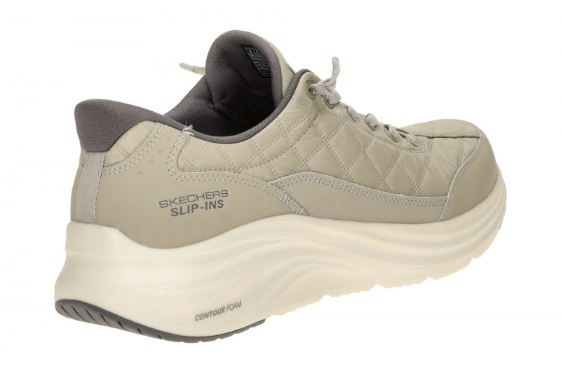 Skechers Contour Foam Schuhe grau tan Slip-Ins 232619