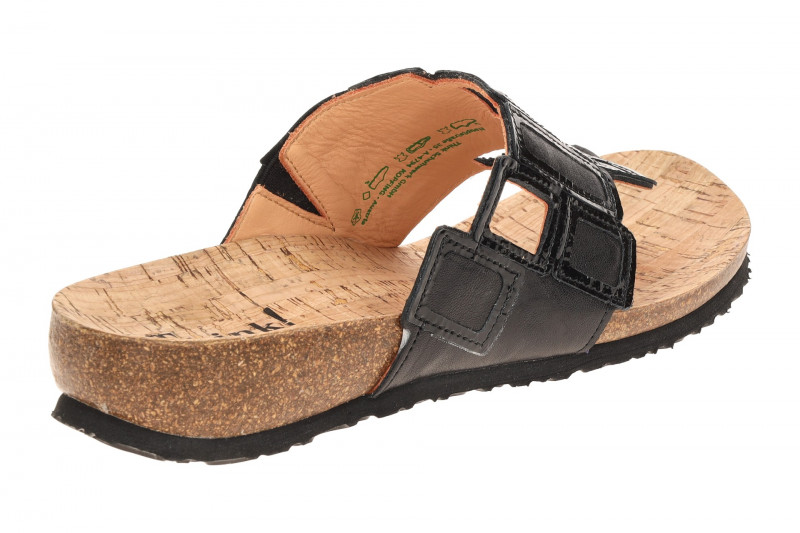 Think Julia Pantolette Zehentrenner schwarz Lack Viereck 1136
