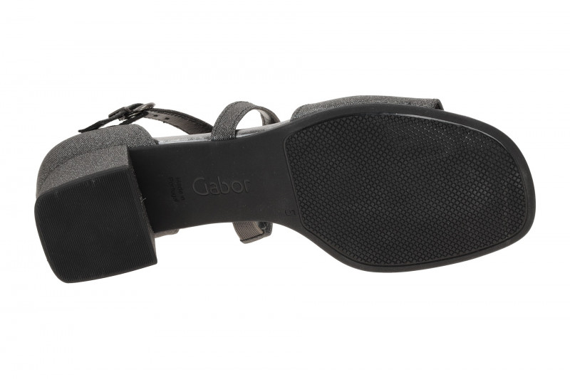 Gabor Kreuz Riemchen Sandalette grau Schimmer 41.760.69