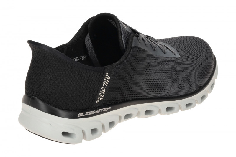 Skechers Glide Step Schuhe grau schwarz Slip-Ins 104566