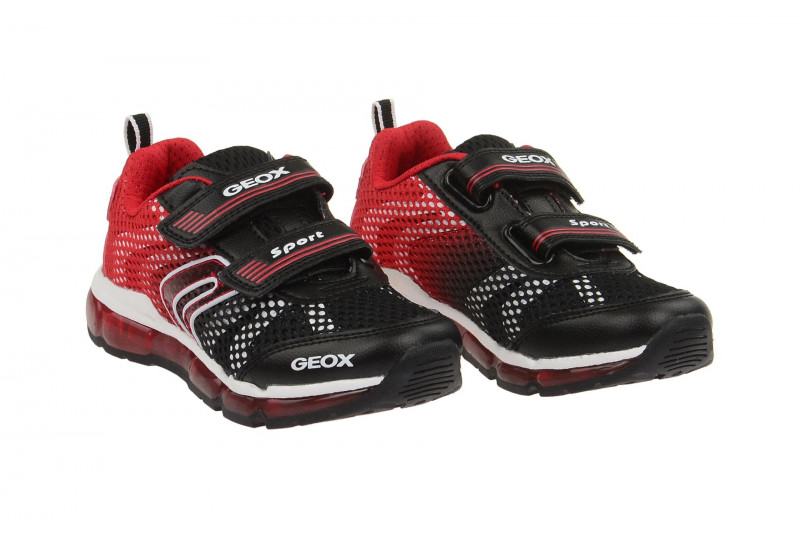 Geox Android Schuhe schwarz rot Blinker J6244C