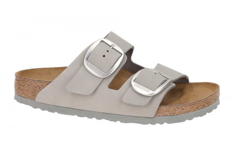 Birkenstock Arizona Big Buckle Pantolette grau Nubuk Schmal 1022154